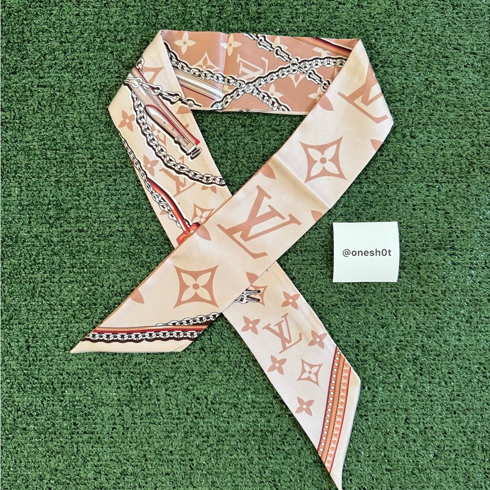 Louis Vuitton Monogram Confidential Silk Bandeau Scarf - Tan/Brown